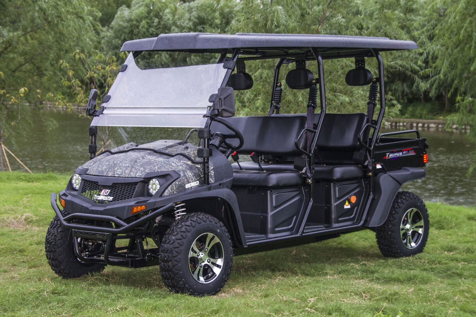 TrailMaster Taurus 80ED-U 4-Seat Electric Golf Cart with Dump Bed, 72 Volt, Aluminum Alloy Wheels