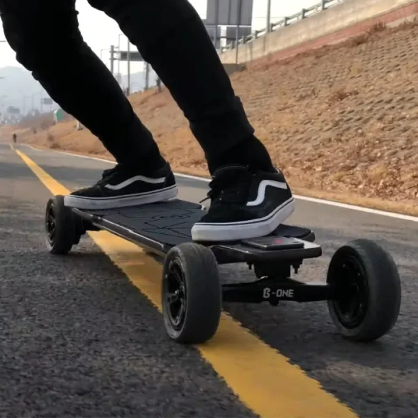 B-ONE Balrog X Belt Drive Electric Skateboard - Black / BALROG X Bamboo 2-In-1 (AT 6inch) + (GT 120mm RED) - Image 14